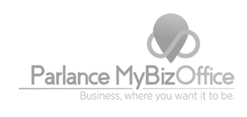 logo gray parlance my biz